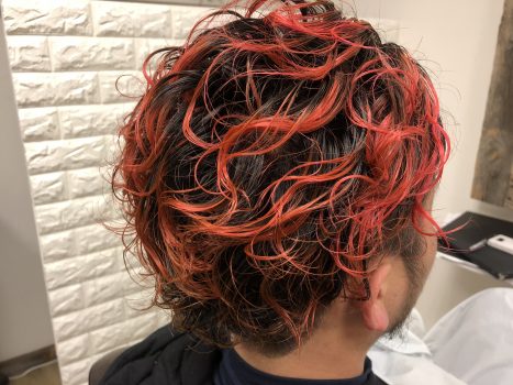 三鷹 武蔵野市 メンズパーマ ビフォーアフター 赤髪 パーマ メンズカット