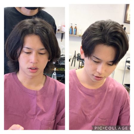 メンズ　男性　縮毛矯正　曲がる