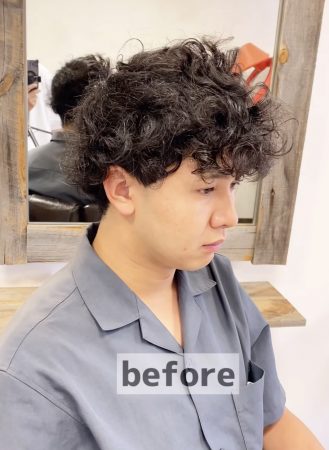 三鷹　北口　メンズ　男性　縮毛矯正　曲がる