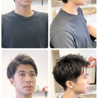 男性　メンズ　センターパート　ショート　スパイキーショート