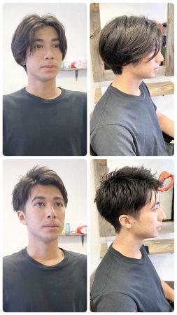 男性 メンズカット センターパート ショート スパイキーショート