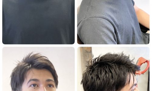 男性　メンズ　センターパート　ショート　スパイキーショート
